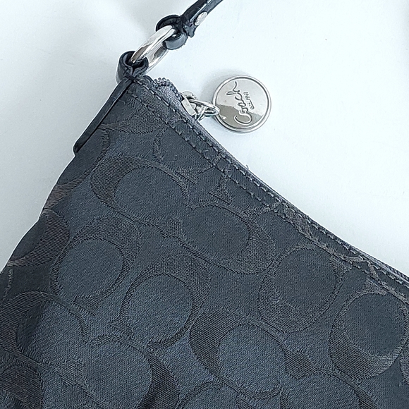 Coach Dark Grey Signature Pleated Crossbody F44744 - Picture 6 of 12